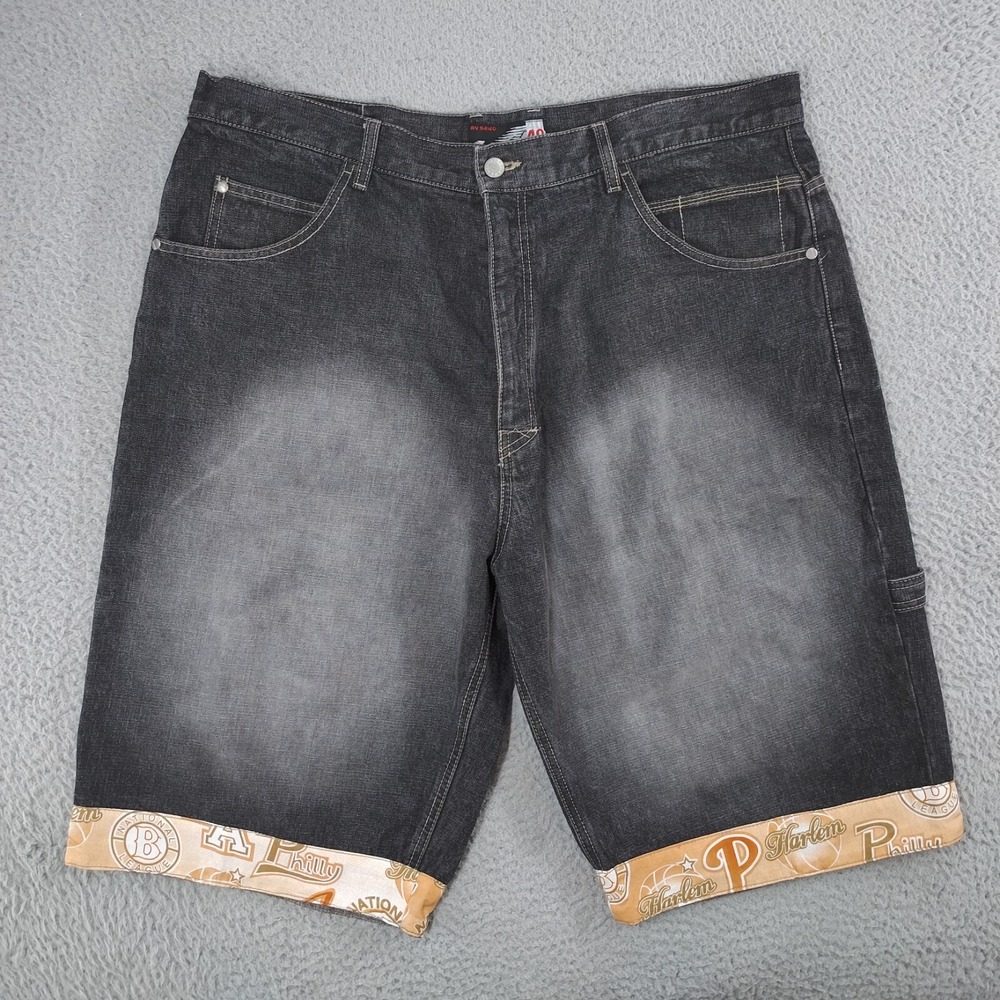 VTG Y2K 4Real Shorts Mens 40 Gray Denim Carpenter Faded Hammer Loop High Rise